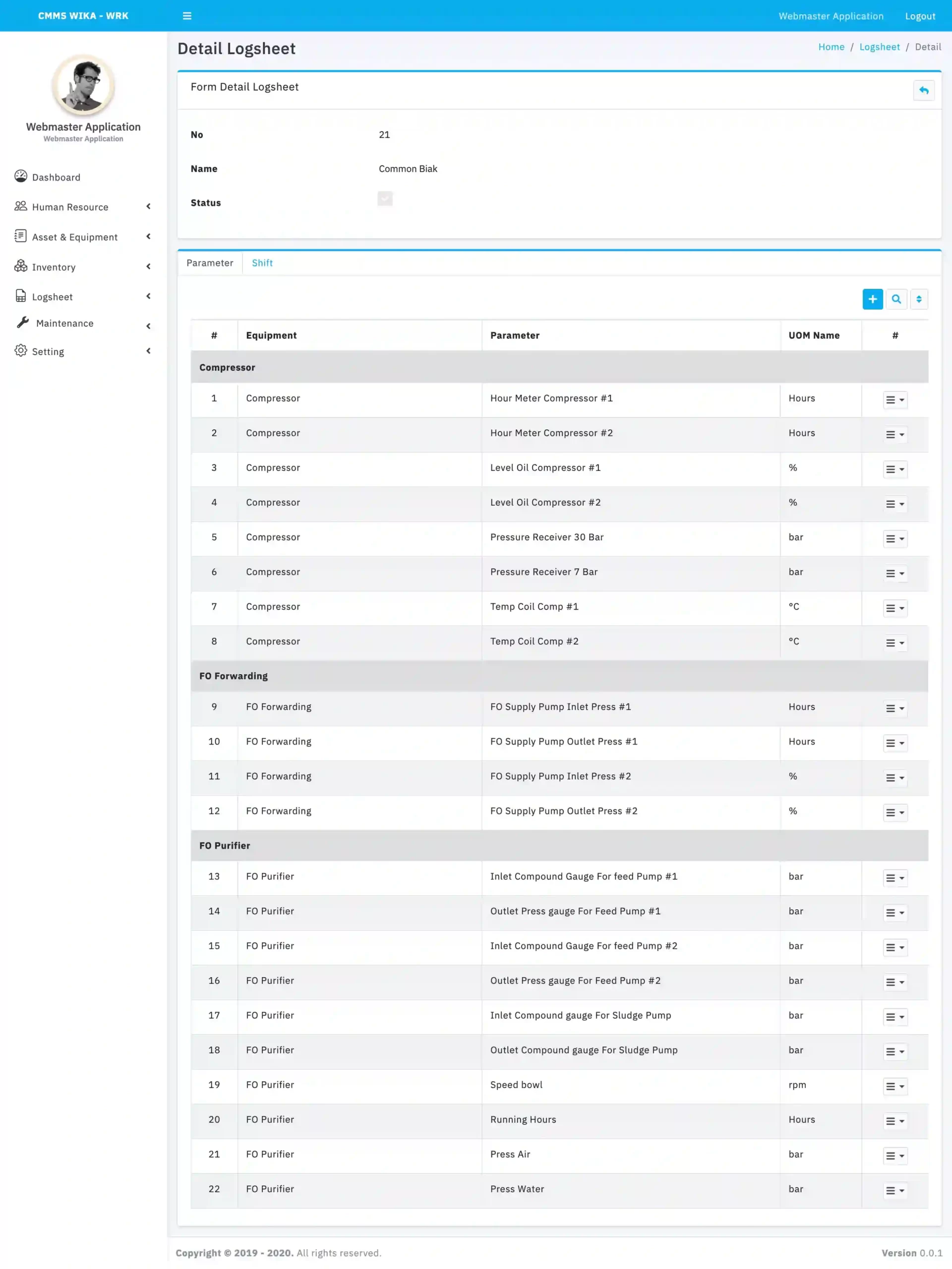 CMMS Computerized Maintenance Management System - Digital Logsheet atau ELogsheet