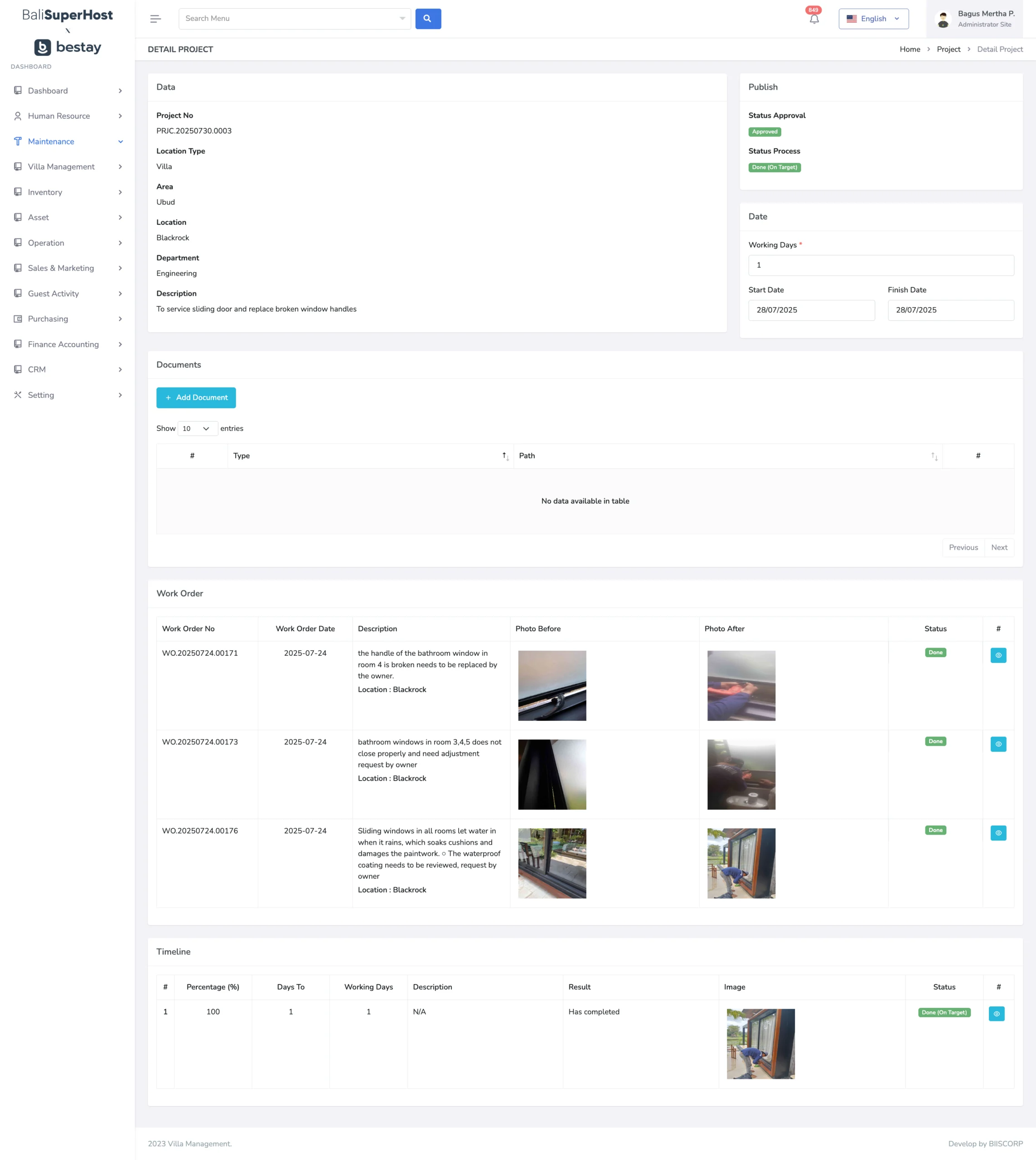 Software ERP Custom Villa Management - Project Management - 01